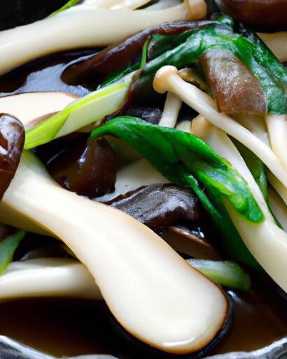Savor Bok Choy & Mushrooms Stirred in Rich Oyster Sauce