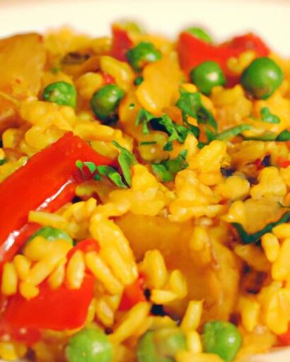 Savor the Flavors: A Colorful Vegetable Paella with Rice