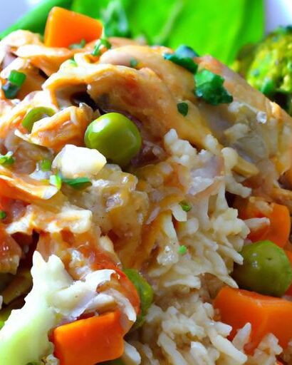 Hearty Chicken and Rice Casserole Loaded with Fresh Veggies