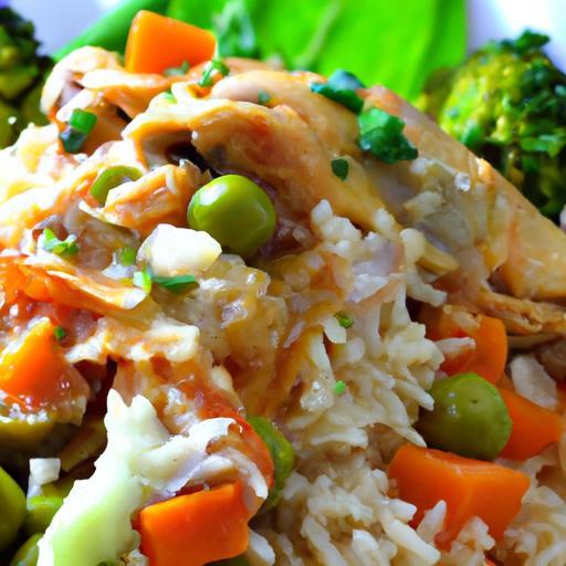 Hearty Chicken and Rice Casserole Loaded with Fresh Veggies