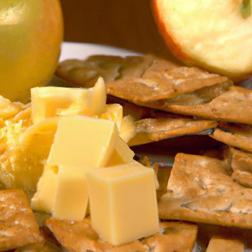 Crunchy Harmony: Cheddar & Apple Slices on Crackers