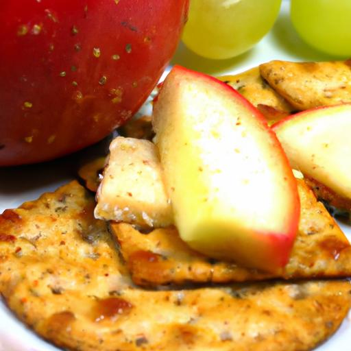 Crunchy Harmony: Cheddar & Apple Slices on crackers
