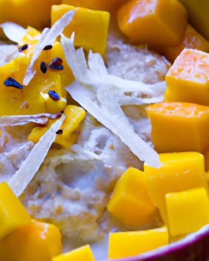 Tropical Oatmeal Delight: Mango & Coconut Breakfast Bliss