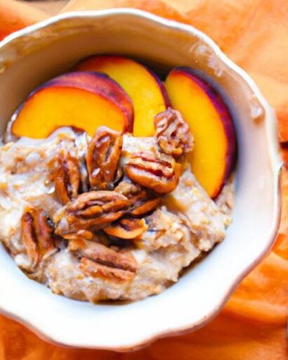 Peach Pecan Oatmeal: A Nutty Twist on Morning Comfort