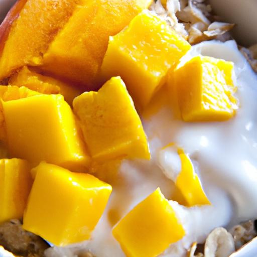 Tropical Oatmeal Delight: Mango & Coconut Breakfast Bliss