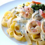 Creamy Fettuccine Alfredo with Shrimp and Chicken Delight