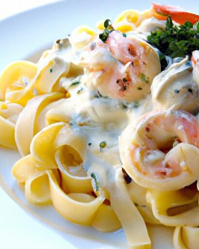Creamy Fettuccine Alfredo with Shrimp and Chicken Delight