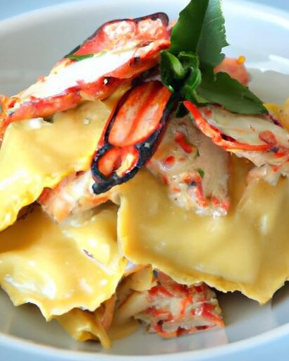 Decadent Lobster Ravioli in Silky Cream Sauce Delight