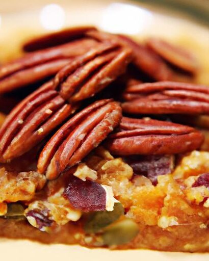 Sweet Potato Pie Oatmeal with Crispy Candied Pecan Crunch