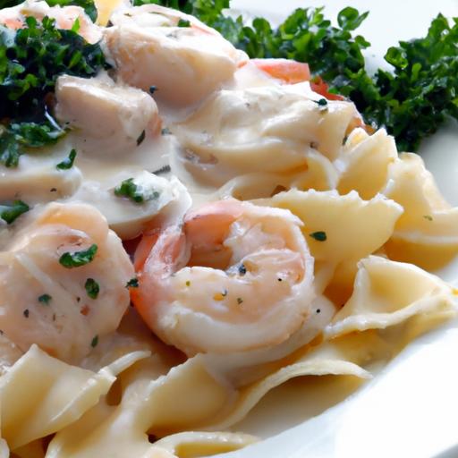 Creamy Fettuccine ‍Alfredo ⁢with Shrimp and Chicken Delight