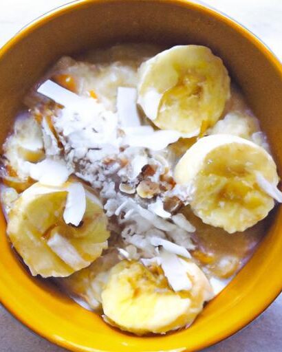 Creamy Oatmeal with Coconut Milk & Caramelized Bananas Delight