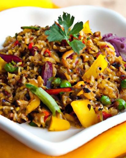 Savor Authentic Indian Brown Rice with Colorful Veggies Delight