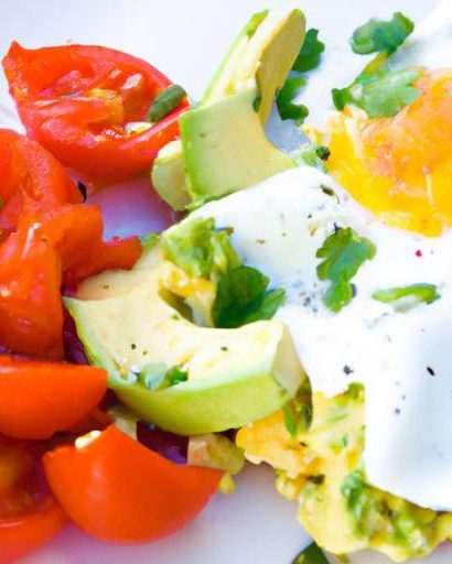 Creamy Scrambled Eggs with Avocado and Juicy Tomato Twist