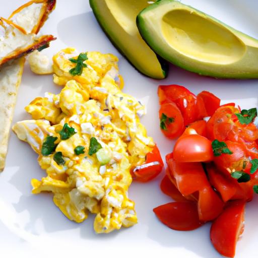 Creamy Scrambled eggs with Avocado and‌ Juicy Tomato ⁤Twist