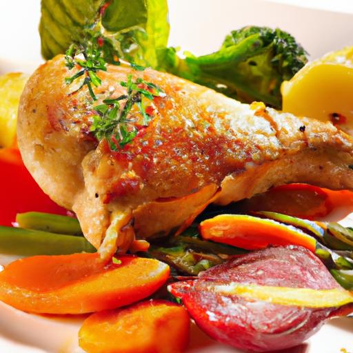 Golden Roast: Perfect chicken Paired with Vibrant​ Veggies